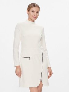 DKNY Sukienka koktajlowa DD3J1430 Écru Regular Fit. Kombinezony DKNY, bez wzorów, z syntetyku, wizytowe, bez kołnierzyka, bez ramiączek. Za 409,99 zł.