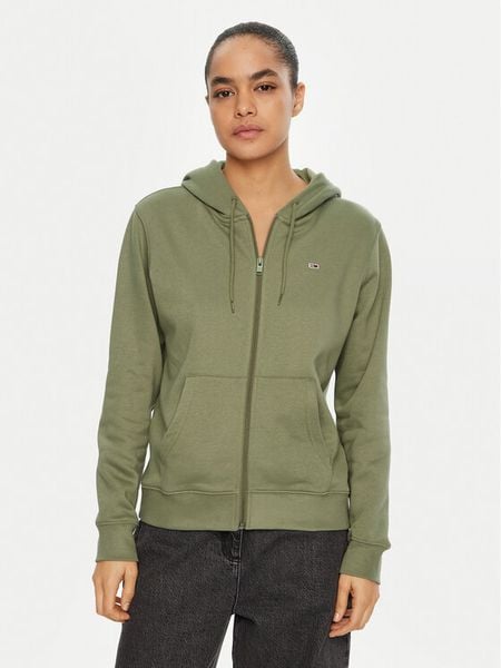 Tommy Jeans Bluza Flag DW0DW19729 Zielony Regular Fit. Zielone bluzy Tommy Jeans, l, bez wzorów, z bawełny, bez kaptura. Za 399,99 zł.