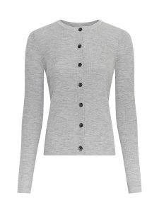 MOSS COPENHAGEN Wełniany kardigan w kolorze szarym rozmiar: L/XL. Szare kardigany Moss Copenhagen, z wełny. Za 188,85 zł.