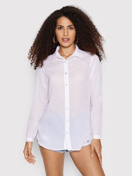 Banana Moon Koszula Gary Adilson HPP10 Biały Regular Fit. Białe koszule Banana Moon, l, bez wzorów, z syntetyku, bez kołnierzyka, bez ramiączek. Za 239,99 zł.