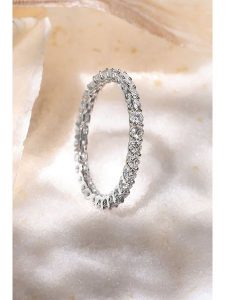 Maison héritage PARIS Złoty pierścionek "Mon tour complet" z diamentami rozmiar: 49. Szare pierścionki Maison héritage PARIS, z diamentem, złote. Za 5 037,99 zł.