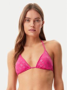 Guess Góra od bikini E5GJ13 MC040 Różowy. Czerwone bikini Guess, z aplikacjami, z syntetyku. Za 179,99 zł.