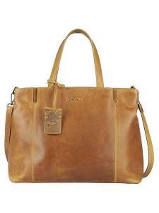 SPARWELL Skórzana torebka "Kreative Kennedy" w kolorze jasnobrązowym - 36 x 27 x 13 cm rozmiar: onesize. Brązowe torebki klasyczne SPARWELL, bez wzorów, z materiału, przez ramię, bez dodatków. Za 351,38 zł.