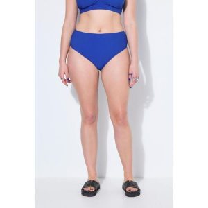 Damskie dół bikini z fakturą wysoki stan modelujące. Niebieskie bikini Ulla Popken, bez wzorów, z elastanu. Za 99,99 zł.