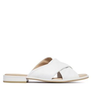 Klapki Caprice. Białe klapki Caprice, bez wzorów, bez obcasa. Za 299,99 zł.