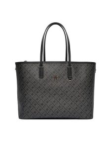 Tommy Hilfiger Torebka Th Monoplay AW0AW17696 Czarny. Czarne shopper bag TOMMY HILFIGER, bez wzorów, ze skóry, bez dodatków. Za 539,99 zł.