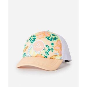 Czapka z daszkiem damska Rip Curl Follow The Sun Trucker. Brązowe czapki Rip Curl, bez wzorów, sportowe. Za 140,00 zł.