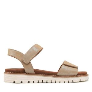 Sandały Ara. Brązowe sandały Ara, bez wzorów, bez obcasa, na płaskiej podeszwie, bez zapięcia. Za 399,99 zł.