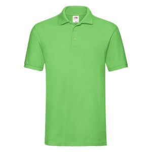 Koszulka Polo Premium Unisex Dla Dorosłych. Niebieskie koszulki sportowe FRUIT OF THE LOOM, bez wzorów, bez ramiączek. Za 80,99 zł.
