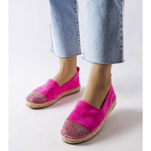 Rózowe espadryle na platformie Magali różowe. Czerwone espadryle bez wzorów, bez obcasa, na platformie. Za 84,15 zł.