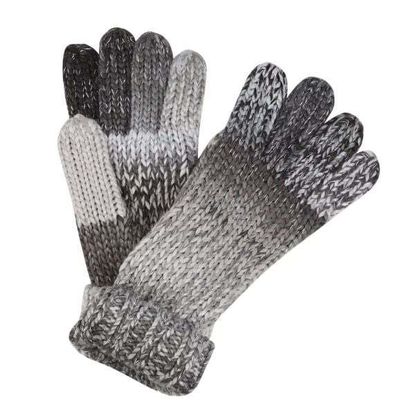 Damskie Rękawiczki Dzianinowe Frosty Gloves VI. Czarne rękawiczki Regatta, bez wzorów, z dzianiny. Za 45,99 zł.