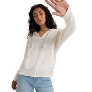 Bluza z kapturem dla Kobiety DESTINATION SURF Biały. Białe bluzy Roxy, bez wzorów, z bawełny, z kapturem. Za 219,99 zł.