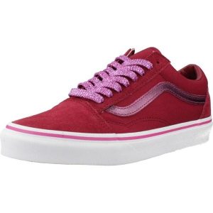 Buty VANS OLD SKOOL MTLC Bordeaux. Czerwone buty trekkingowe Vans, ze skóry, bez zapięcia. Za 405,18 zł.