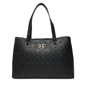 Torebka Guess. Czarne shopper bag Guess, z aplikacjami, bez dodatków. Za 649,99 zł.