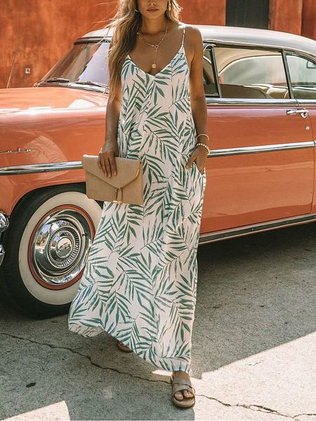 LA Angels Sukienka w kolorze kremowo-zielonym rozmiar: S. Brązowe sukienki LA Angels, na imprezę, s, bez wzorów, z wiskozy, bez kołnierzyka, bez ramiączek, maxi. Za 135,49 zł.