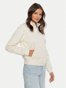 Guess Bluza Stacie V4BQ01 KC5O0 Beżowy Regular Fit. Brązowe bluzy Guess, xxs, z aplikacjami, z bawełny, bez kaptura. Za 319,99 zł.