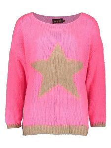 Miss goodlife Sweter "Star" w kolorze beżowo-różowym rozmiar: S. Brązowe swetry oversize miss goodlife, s, bez wzorów, z wełny, bez ramiączek. Za 237,17 zł.