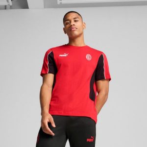 Koszulka piłkarska przedmeczowa Puma AC Milan 24/25. Bluzki Puma, m, bez wzorów, z materiału, sportowe, bez kołnierzyka, bez ramiączek. Za 319,99 zł.