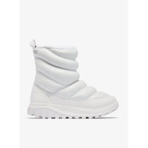 Buty damskie zimowe Columbia Snowtrot Peak ODX - white. Białe buty trekkingowe Scarpa, bez zapięcia. Za 524,99 zł.