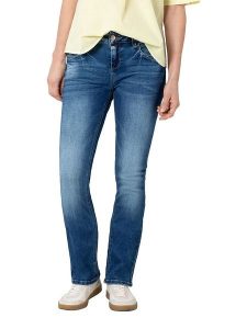 Timezone Dżinsy "Lisa" - Slim fit - w kolorze granatowym rozmiar: W28/L30. Niebieskie jeansy Timezone, z aplikacjami. Za 153,71 zł.