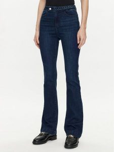 Morgan Jeansy 222-PKELY Granatowy Straight Fit. Niebieskie jeansy Morgan, bez wzorów, z bawełny. Za 299,99 zł.