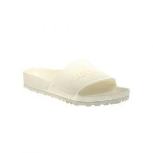 Klapki damskie Birkenstock Barbados. Białe klapki Birkenstock, bez wzorów, bez obcasa. Za 266,00 zł.
