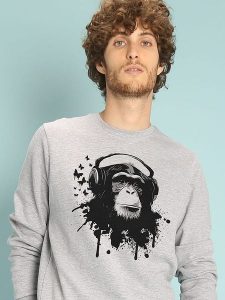 WOOOP Bluza "Creative Monkey" w kolorze szarym rozmiar: L. Szare bluzy Wooop, l, bez wzorów, bez kaptura. Za 148,26 zł.