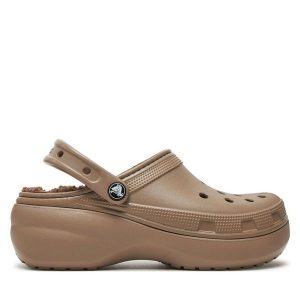 Klapki Crocs. Brązowe klapki Crocs, bez wzorów, bez obcasa. Za 189,99 zł.