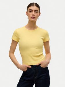 Vero Moda T-Shirt Chloe 10306894 Żółty jasny Tight Fit. Żółte t-shirty Vero Moda, xs, bez wzorów, z bawełny, bez kołnierzyka, bez ramiączek. Za 69,99 zł.