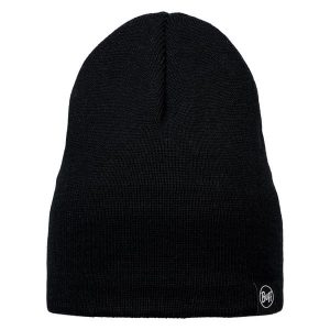 Czapka BUFF KNITTED & FLEECE BAND BEANIE LILON SHORT. Czarne czapki Buff, bez wzorów, sportowe. W wyprzedaży za 83,93 zł.