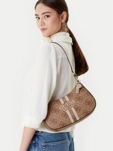 Guess Torebka HWOS96 72180 Beżowy. Brązowe torebki klasyczne Guess, z aplikacjami, ze skóry, bez dodatków. Za 339,99 zł.