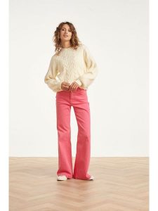 Smashed Lemon Dżinsy - Flared fit - w kolorze różowym rozmiar: M. Różowe jeansy Smashed Lemon, bez wzorów. Za 104,99 zł.