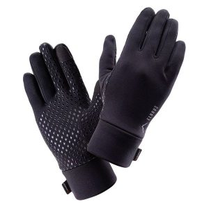 Rękawiczki damskie jesienno-zimowe Elbrus Porte Polartec Wo's - czarne, Rozmiar L/XL. Czarne rękawiczki Elbrus, na zimę, bez wzorów, z elastanu. Za 79,99 zł.
