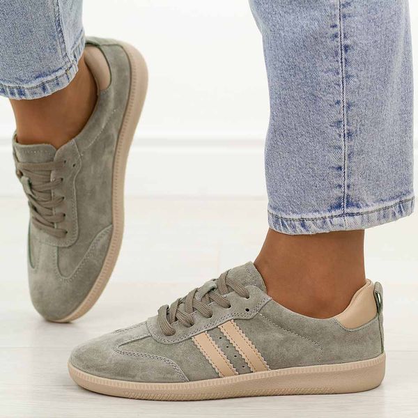 Khaki skórzane półbuty damskie Filippo Dp7508/26. Brązowe półbuty Filippo, na jesień, bez wzorów, z jeansu, bez obcasa, na płaskiej podeszwie, bez zapięcia. Za 219,00 zł.