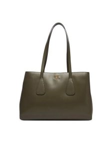 Calvin Klein Torebka Ck Medium Work Tote LV04F3442G Zielony. Zielone torebki klasyczne Calvin Klein, bez wzorów, ze skóry, bez dodatków. Za 649,99 zł.