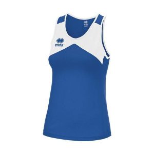 Damski tank top Errea Stefan. Białe topy ERREA, bez wzorów, bez kołnierzyka, bez ramiączek. W wyprzedaży za 115,50 zł.