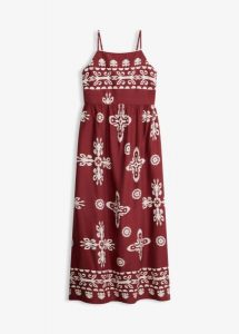 Sukienka na ramiączkach z lejącej wiskozy. Czerwone sukienki bonprix, na lato, bez wzorów, z wiskozy, bez kołnierzyka, bez ramiączek. Za 139,99 zł.