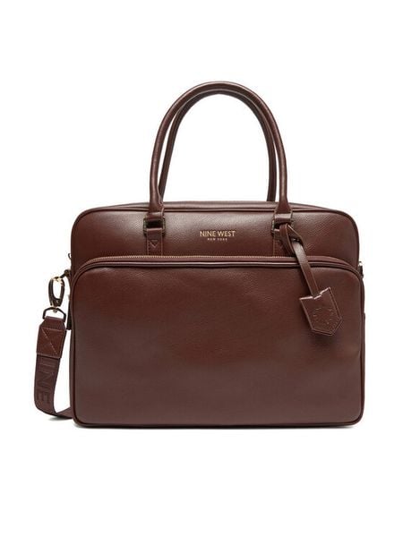 Nine West Torba na laptopa CEO-EMMA-LA482-2847 Brązowy. Brązowe torebki klasyczne Nine West, bez wzorów, z materiału, bez dodatków. Za 249,99 zł.