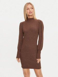 ONLY Sukienka dzianinowa Katia 15232502 Brązowy Comfort Fit. Brązowe kombinezony ONLY, m, bez wzorów, z dzianiny, bez kołnierzyka, bez ramiączek. Za 179,99 zł.