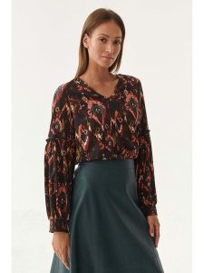 TATUUM Bluzka w kolorze brązowo-pomarańczowym rozmiar: 38. Brązowe bluzki Tatuum, s, bez wzorów, z wiskozy, klasyczne, bez kołnierzyka, bez ramiączek. Za 117,73 zł.