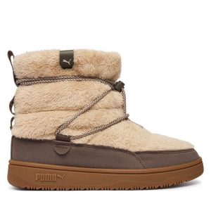 Śniegowce Puma. Brązowe buty zimowe Puma, bez obcasa, bez zapięcia. Za 349,99 zł.