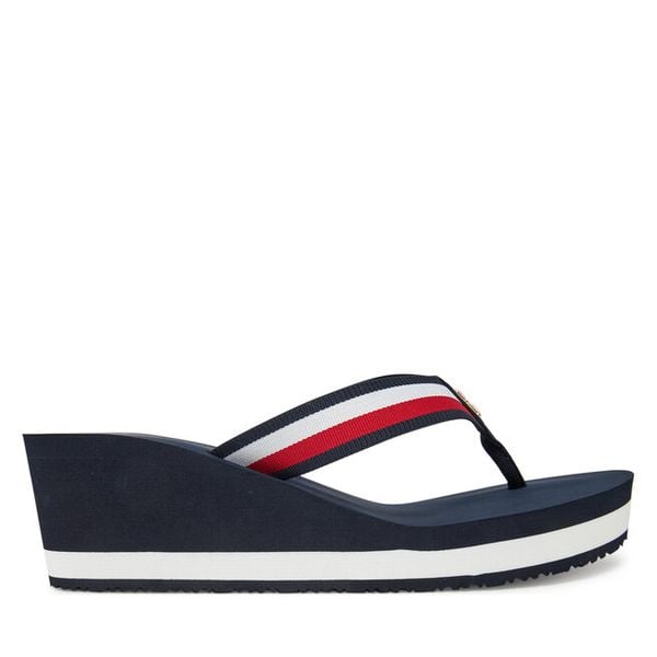Japonki Tommy Hilfiger. Niebieskie klapki TOMMY HILFIGER, bez wzorów, bez obcasa. Za 129,99 zł.