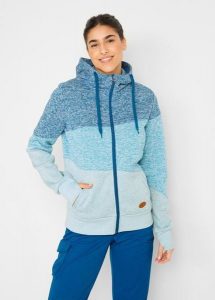 Bluza rozpinana z kapturem. Niebieskie bluzy bonprix, bez wzorów, z polaru, z kapturem. Za 169,99 zł.