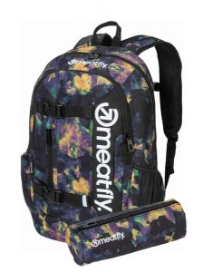 Plecak do szkoły z miejscem na laptopa – Dark Aquarel Meatfly + piórnik. Niebieskie plecaki Meatfly. Za 254,99 zł.