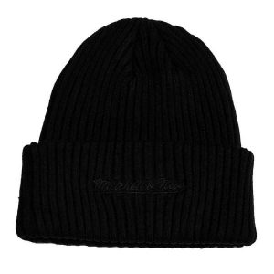 Czapka zimowa miejska Mitchell & Ness czarna. Czarne czapki MITCHELL & NESS, bez wzorów, z materiału, klasyczne. Za 149,00 zł.