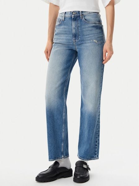 Tommy Jeans Jeansy Layla DW0DW19772 Niebieski Straight Fit. Niebieskie jeansy Tommy Jeans, bez wzorów, z bawełny. Za 279,99 zł.