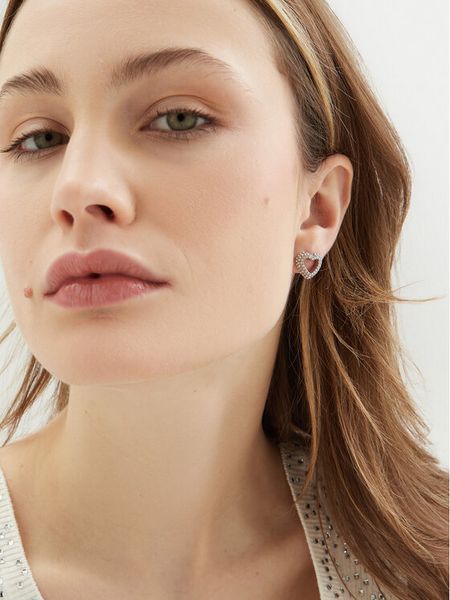Guess Kolczyki JUBE05 028JW Srebrny. Szare kolczyki Guess, srebrne. Za 129,99 zł.
