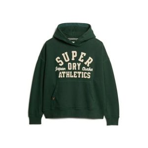 Damska bluza oversize z kapturem Superdry Athletic Essentials. Zielone bluzy Superdry, bez wzorów, z kapturem. Za 332,10 zł.