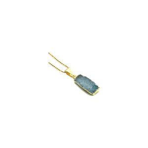 Colare Agat Druza Błękit Królewski złoto. Zawieszki marki Brazi druse jewelry. Za 170,00 zł.