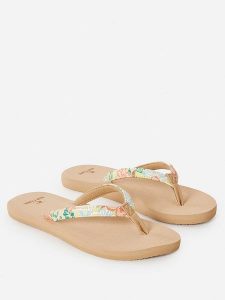 Rip Curl Japonki w kolorze beżowym rozmiar: 37. Brązowe klapki Rip Curl, bez wzorów, z otwartym noskiem, bez obcasa. Za 74,63 zł.